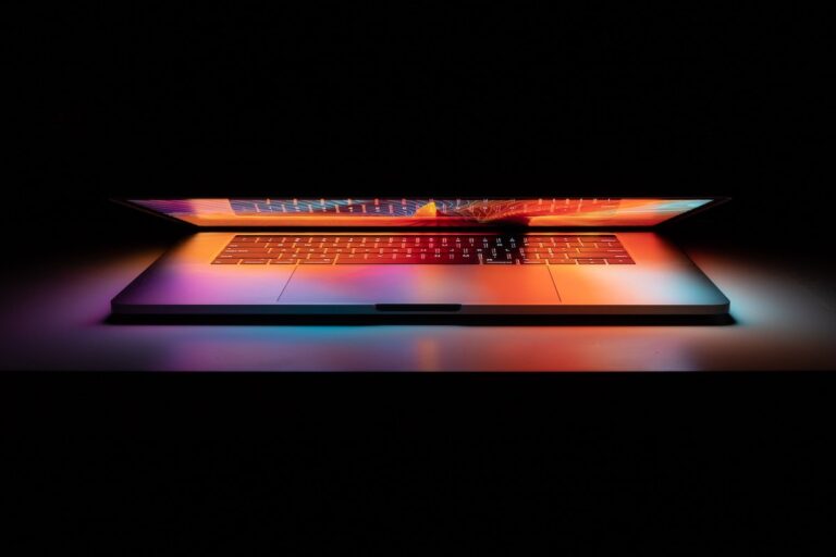 laptop glowing